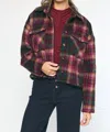 Entro Cranberry Cider Shacket In Multi Color In Blue