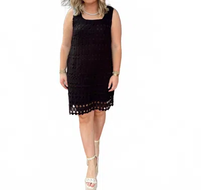Entro Crochet Mini Dress In Black