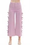 Entro Cropped Fixed Mini Bows Jeans In Lavender In Pink