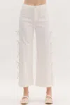 Entro Cropped Fixed Mini Bows Jeans In White In White