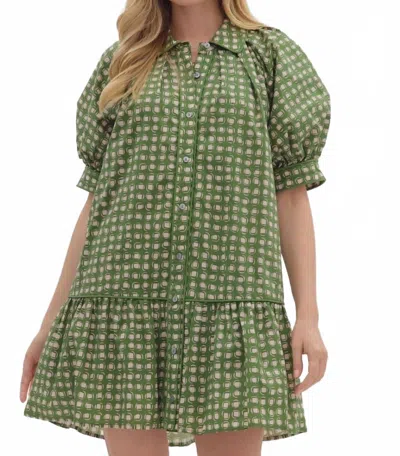 Entro Cubes Dress In Green