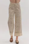 Entro Cuffed Ankle Length Pants In Leopard In Multi