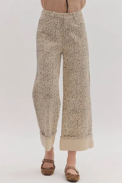 Entro Cuffed Ankle Length Pants In Leopard In Multi