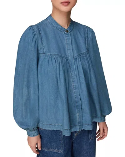 Entro Cuffed Long Sleeved Top In Blue