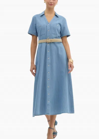 Entro Daisy Midi Dress In Denim In Multi
