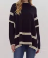 Entro Darcie Two Tone Sweater In Black