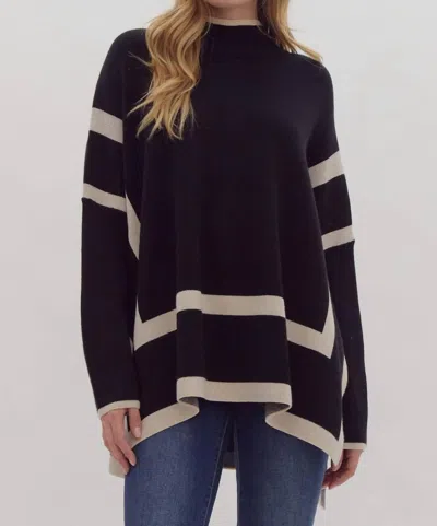 Entro Darcie Two Tone Sweater In Black