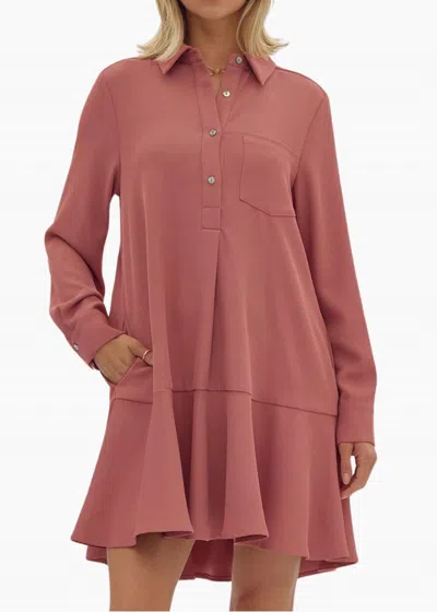 Entro Darcy Flutter Mini Dress In Mauve In Multi