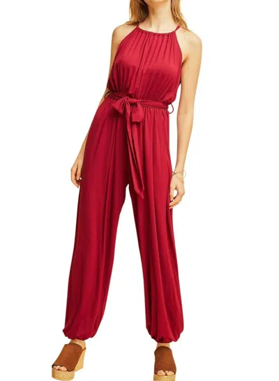 Entro Day To Night Jumpsuit In Cranberry In Pink