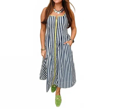 Entro Deckside Darling Maxi Dress In Navy In Multi