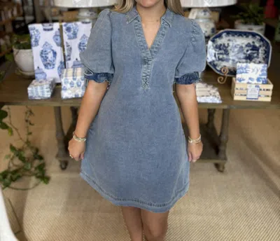 Entro Denim Concert Dress In Blue