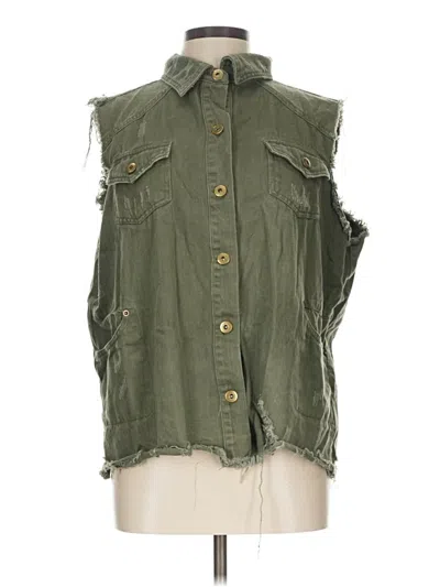 Pre-owned Entro Denim Vest In Green