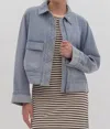 Entro Denim Zip Front Jacket In Blue
