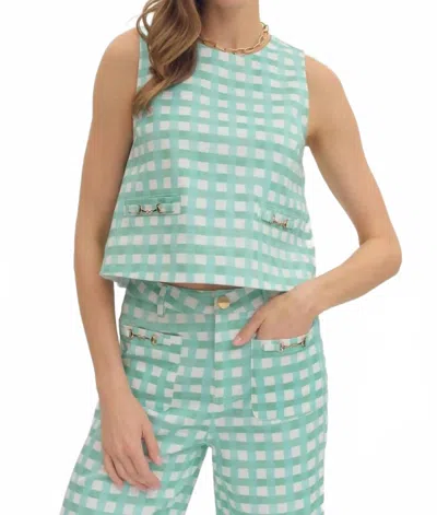Entro Derby Days Top In Mint Combo In Green