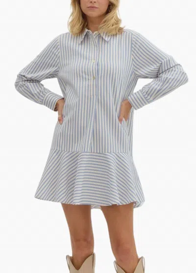 Entro Dorothy Drop Waist Mini Dress In Blue