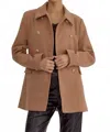 Entro Double Button Jacket In Tan In Brown