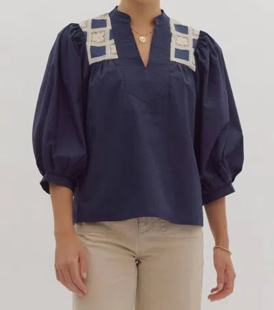 Entro Down The Read Top - Plus In Navy In Blue