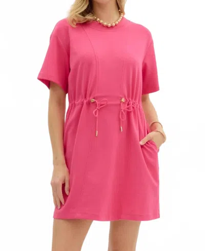 Entro Drawstring Detailed Mini Dress In Fuchsia In Pink
