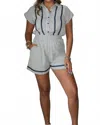 Entro Elise Romper In Indigo In Multi