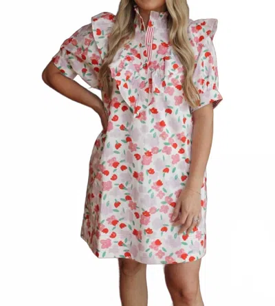 Entro Estelle Mini Dress In Multi In Blue