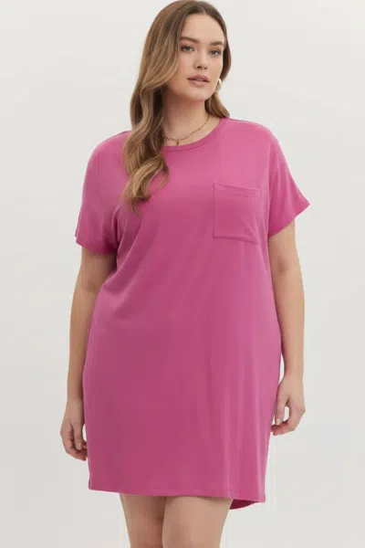 Entro Everyday Comfort T-shirt Dress In Pink