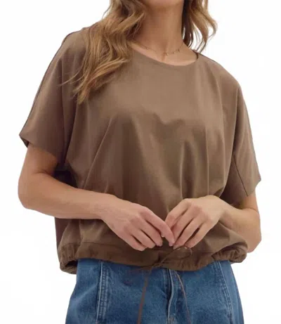 Entro Everyday Drawstring Top In Brown