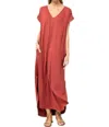 Entro Everyday Pocket Maxi Dress In Marsala In Red