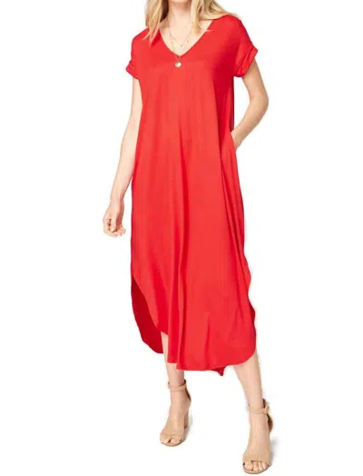 Entro Everyday Pocket Maxi Dress, Tangerine In Red