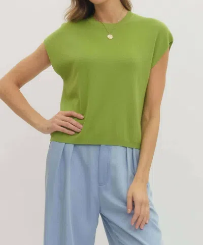 Entro Everyday Sweater In Lime Green In Multi