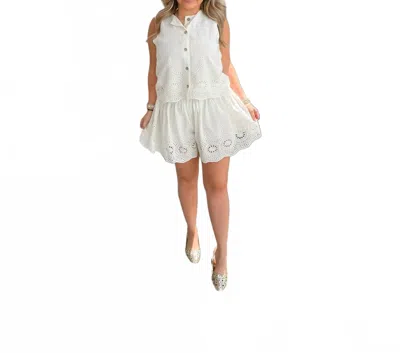 Entro Eyelet Shorts In Cream In White