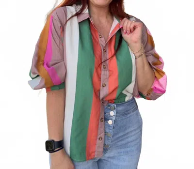Entro Fall Lines Blouse In Multicolor