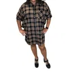 Entro Fall Oversized Button Down Dress In Black Plaid In Multi