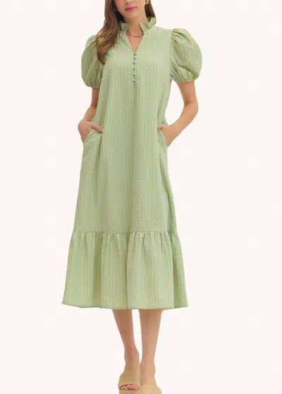 Entro Fallon Cotton Midi Dress In Pool Gingham In Multi