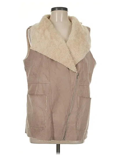 Pre-owned Entro Faux Fur Vest In Tan