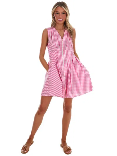 Entro Feeling Fabulous Gingham Mini Dress In Pink