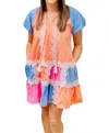 Entro Felicity Mini Dress In Orange Multi In Orange