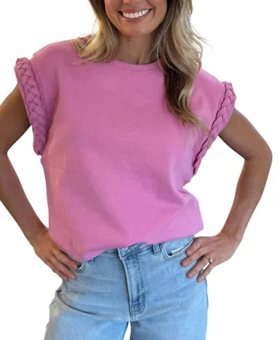 Entro Felix Braid Top In Pink
