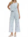 Entro Eyelet Blouse In Blue In Blue