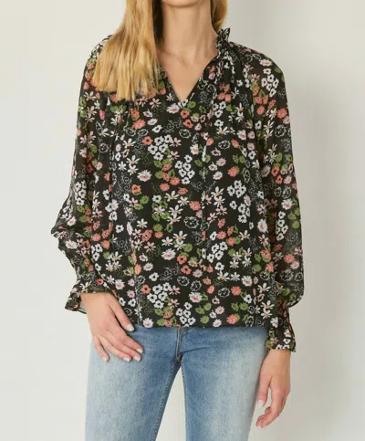 Entro Floral & Ruffle Blouse In Multi