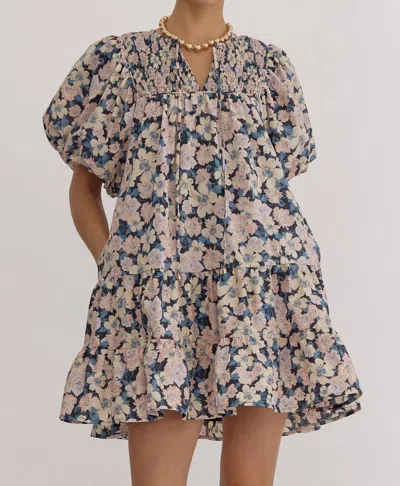Entro Bubblegum Cotton Floral Button Down Mini Dress