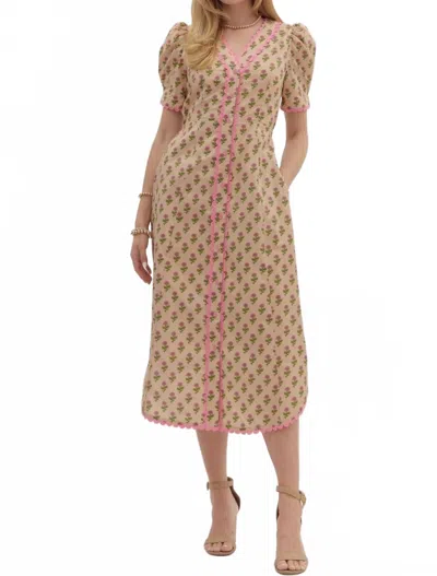Entro Floral Dress In Beige In Neutral