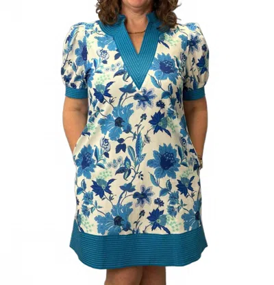 Entro Floral Dress In Blue
