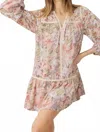 Entro Floral Drop Waist Dress In Blush In Multi