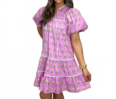 Entro Floral Fun Dress In Pink In Purple
