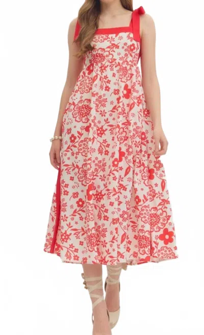 Entro Floral Fun Maxi Dress In Multi In Red