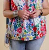 Entro Floral Impressions Blouse In Red In Red