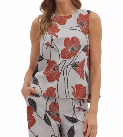 Entro Floral Jacquard Top In Silver Multi In Gray