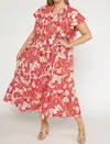 ENTRO FLORAL MAXI DRESS - PLUS IN RED