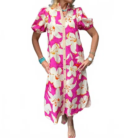 Entro Floral Maxi Dress In Fuchsia In Pink