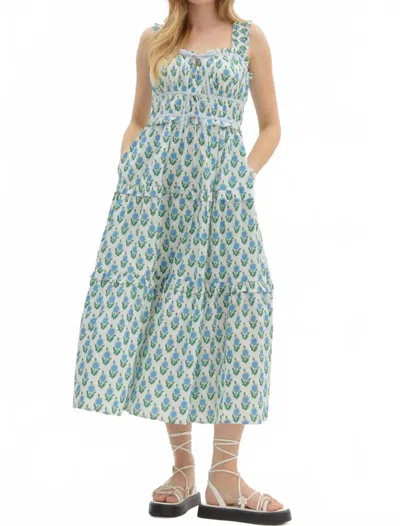 Entro Floral Maxi Dress In White In Multi